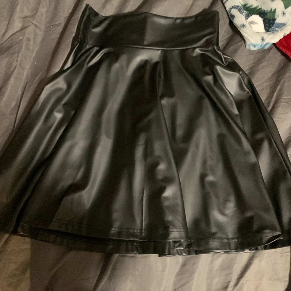 Black leather skirt